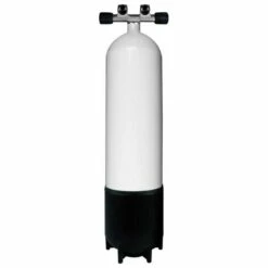 BTS Steel Scuba Tank 10L 230 Bar Twin Valves 2 Fixed Outlets