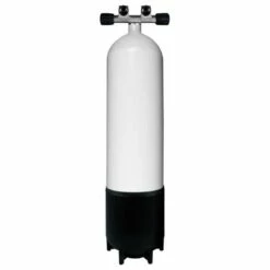 BTS Steel Scuba Tank 15L 230 Bar Twin Valve 2 Fixed Outlets