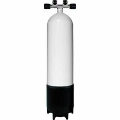 BTS Steel Scuba Tank 7L 230 Bar Twin Valve 2 Fixed Outlets